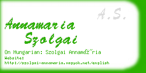 annamaria szolgai business card